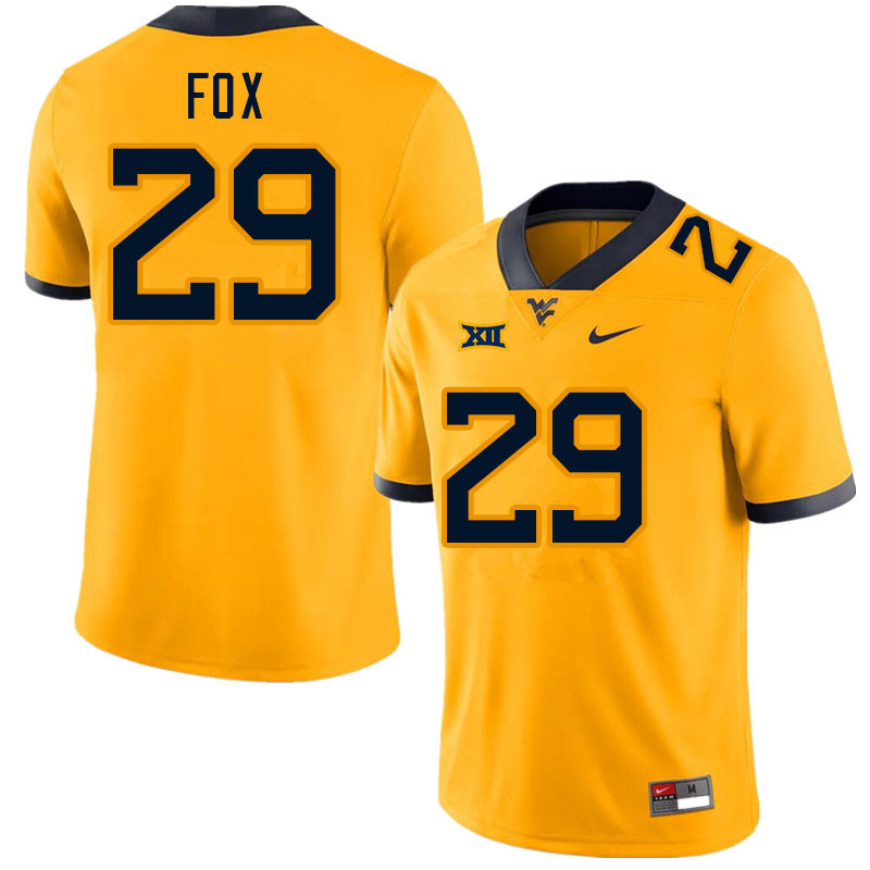 NCAA Men's Preston Fox West Virginia Mountaineers Gold #29 Nike Stitched Football College Authentic Jersey QL23K37JV